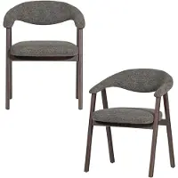 Woood Avar : Ensemble de 2 chaises de salle à manger avec accoudoirs, en bois, de couleur grise