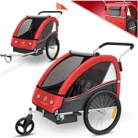 Kesser Remorque pour enfants, remorque vélo Sport-RX 2 en 1, modèle jogger, avec roue avant pivotante à 360°, pour 1 à 2 enfants