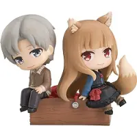 Good Smile Company Spice and Wolf : Le marchand rencontre le mini personnage en figurine de mémoire du Sage Wolf, figurine mini Lawrance & Holo, 8 cm