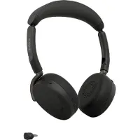 Jabra Evolve3 65 Flex UC + Ladestation (Sans fil, USB-C, Unify), Casque micro de bureau, Noir