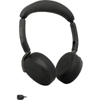 Jabra Evolve3 65 Flex MS (Sans fil, USB-C, Les équipes Microsoft), Casque micro de bureau, Noir