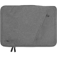 Wozinsky Sacoche pour ordinateur portable WTNP-15G 15,6 pouces avec poignée rétractable - Gris (15.60"), Sac pour notebook, Argent, Gris