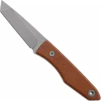 Big Idea Design USA Lookout TA-MA-NM Tanto Stonewashed Magnacut, Natural Micarta, couteau fixe, Mak Kelsay design