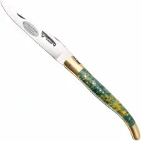 Laguiole En Aubrac Bijou AU05UP, Elderberry Burl, Copper Plates, couteau de poche, 12 cm