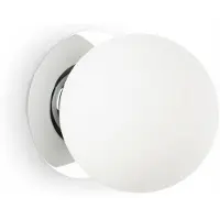 Alpinaluz Applique murale "Aria" - style moderne en métal argenté avec boule en verre blanc opaque, E27