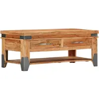 vidaXL Table basse 110x52x45 cm en bois massif d'acacia