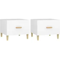 vidaXL Tables basses 2 pcs. Blanc 50x50x40 cm Bois composite