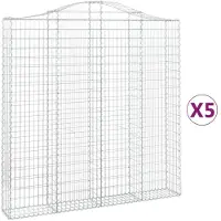 vidaXL Gabions avec arc surélevé 5 pcs. 200x30x200/220cm Fer galvanisé