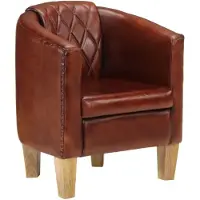 vidaXL Chaise cabriolet marron cuir véritable