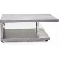 Feldmann-Wohnen Table basse Fondo, table de salon, dimensions 107x67x42 cm, couleur pierre, avec éclairage LED