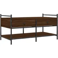vidaXL Table basse marron imitation chêne 99x50x50 cm Bois composite