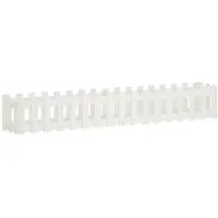 vidaXL Lit surélevé design clôture à lattes blanc 200x30x30 cm pin massif