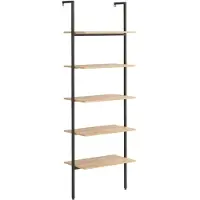vidaXL Étagère inclinée à 5 niveaux Marron clair et noir 64x35x185cm