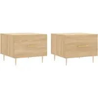 vidaXL Tables basses 2 pièces chêne Sonoma 50x50x40 cm bois composite