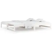 vidaXL Lit de jour extensible Blanc 2x(80x200) cm Pin massif