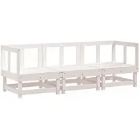 vidaXL Ensemble de salon de jardin 3 pièces blanc pin massif