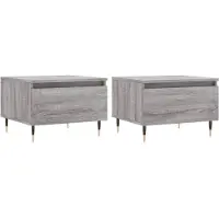 vidaXL Tables basses 2 pcs. Gris Sonoma 50x46x35 cm Bois composite