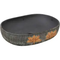 vidaXL Vasque à poser Gris et noir Ovale 59x40x14 cm Céramique