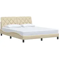 vidaXL Cadre de lit sans matelas Crème 160x200 cm Tissu