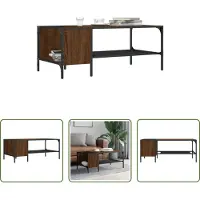 The Living Store Table basse "Living Store" avec étagère, imitation chêne, couleur marron, dimensions : 100 x 51 x 40 cm