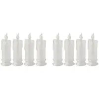TAUOH 8 Bougies LED Sans Flamme, Bougies Piliers en Liquidation LED, Batterie Incluse, Décoration pour Halloween et Noël