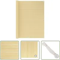The Living Store Living Store : écran de balcon, couleur beige, 120 x 400 cm, en HDPE