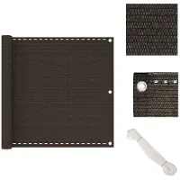 vidaXL – Pare-vue pour balcon, couleur marron, 90 x 600 cm, en HDPE – Parasols et protections solaires