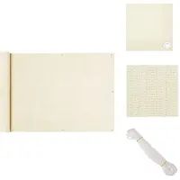 vidaXL – Protection latérale pour balcon, couleur crème, 75 x 600 cm, en HDPE – Parasols et protections solaires