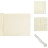 vidaXL – Protection pour balcon, couleur crème, 90 x 300 cm, en HDPE – Parasols et protections solaires