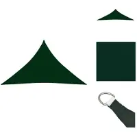 vidaXL , voile d'ombrage triangulaire en tissu Oxford, 3,5x3,5x4,9 m, vert foncé - Parasols et protections solaires