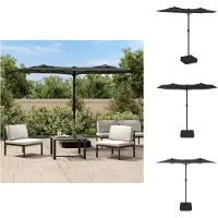 vidaXL Double parasol Anthracite 316x240 cm - Parasols & Protection solaire