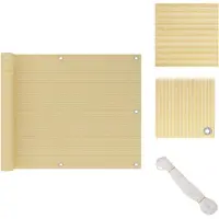 vidaXL – Pare-vue pour balcon, beige, 75 x 300 cm, en HDPE – Parasols et protections solaires