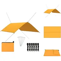 vidaXL - Bâche de protection solaire extérieure, 3x2 mètres, jaune - Parasols et protections solaires