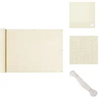 vidaXL – Protection latérale pour balcon, couleur crème, 75 x 300 cm, en HDPE – Parasols et protections solaires