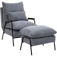 EUAKT GmbH Fauteuils de salon, fauteuils de relaxation, structures en métal, fauteuils de lecture avec fonction d'inclinaison, 1 repose-pieds, fauteuil inclinable avec dossier réglable de 95° à 155°