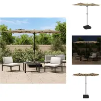 vidaXL Double parasol avec LED Taupe 316x240 cm - Parasols & ombrelles