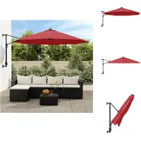 vidaXL Parasol mural rouge vif, 290 cm - Parasols et protections solaires