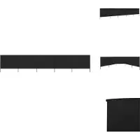 vidaXL , ensemble de 5 panneaux de tissu anti-vent, 600 x 160 cm, couleur noire - Parasols et protections solaires