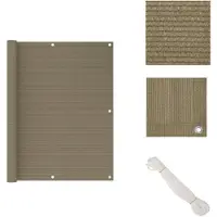 vidaXL – Pare-vue pour balcon, couleur taupe, 120 x 500 cm, en HDPE – Parasols et protections solaires