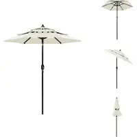 vidaXL Parasol avec mât en aluminium 3 couches couleur sable 2 m - Parasols & ombrelles