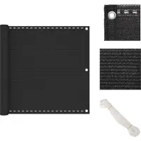vidaXL : Pare-vue pour balcon, anthracite, 90 x 500 cm, en HDPE - Parasols et protections solaires