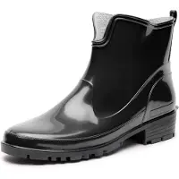 Ladeheid Bottes courtes en caoutchouc pour femmes LA-930 (noir, 40)