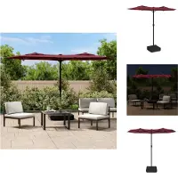 vidaXL Double parasol avec LEDs Bordeaux 316x240 cm - Parasols & ombrelles