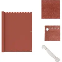 vidaXL : Pare-vue pour balcon, couleur terracotta, 120 x 500 cm, en HDPE - Parasols et protections solaires