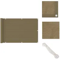 vidaXL – Pare-vue pour balcon, couleur taupe, 90 x 500 cm, en HDPE – Parasols et protections solaires