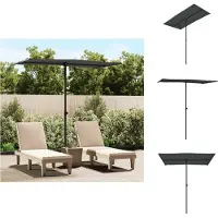 vidaXL Parasol avec mât en aluminium 180 x 110 cm Anthracite - Parasols & Protection solaire