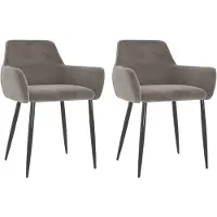 Syfax Chaise de salle à manger 2 pcs. Gris clair velours