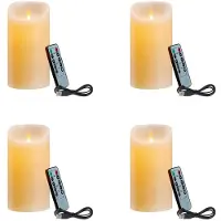Typecat 4X Bougies LED, Bougies Scintillantes Sans Flamme, Bougie Rechargeable, Véritables Bougies en Cire avec Télécommande, 12,5 cm A