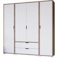 Dmora Summonte - Armoire Grande, 170x183h cm Blanc, 2 Tiroirs