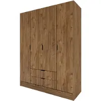 Dmora Paterno - Grande Armoire, 140x182h cm Noyer, Porte-manteaux